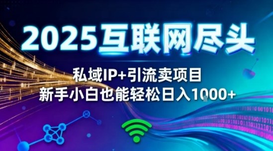 2025网创尽头王炸项目！私域IP+精准引流，新手小白在家躺賺日入1k，零经验也能上手【揭秘】-路子网