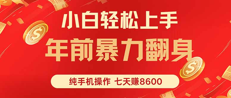 七天狂赚8600，小白纯手机操作，日入1000+-路子网