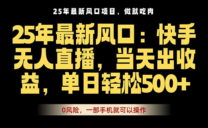 25年最新无人直播玩法，当天秒出单，一部手机就可操作-路子网