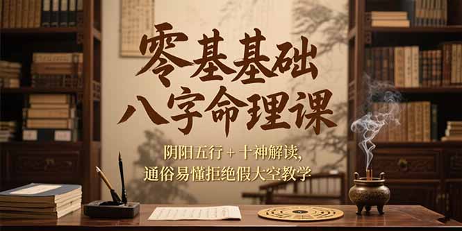 零基础八字命理课，阴阳五行+十神解读，通俗易懂拒绝假大空教学-路子网