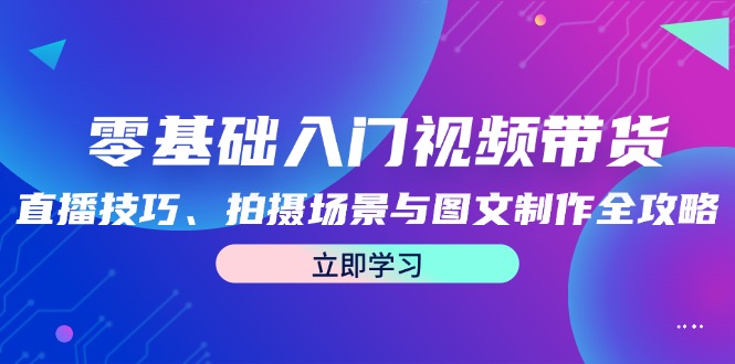 零基础入门视频带货：直播技巧、拍摄场景与图文制作全攻略-路子网