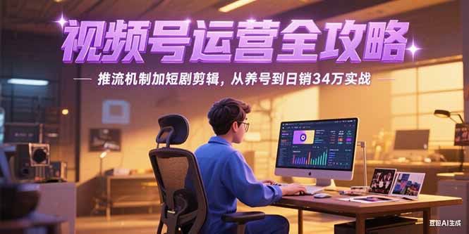 2025视频号运营全攻略，推流机制加短剧剪辑，从养号到日销34万实战-路子网