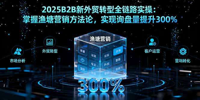 2025B2B新外贸转型全链路实操：掌握渔塘营销方法论，实现询盘量提升300%-路子网