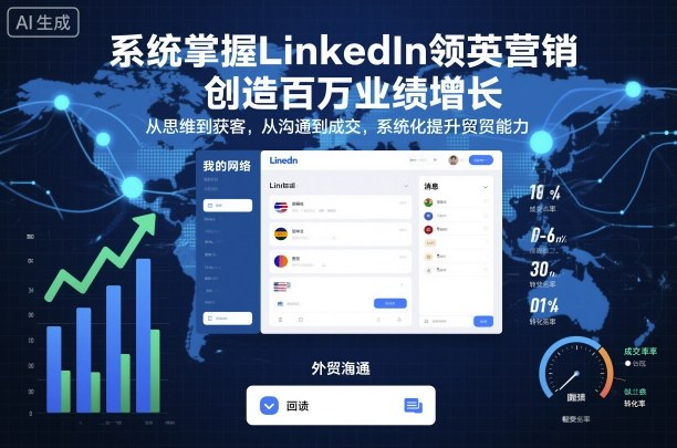 系统掌握LinkedIn领英营销，创造百万业绩增长，从思维到获客，从沟通到成交，系统化提升外贸能力-路子网