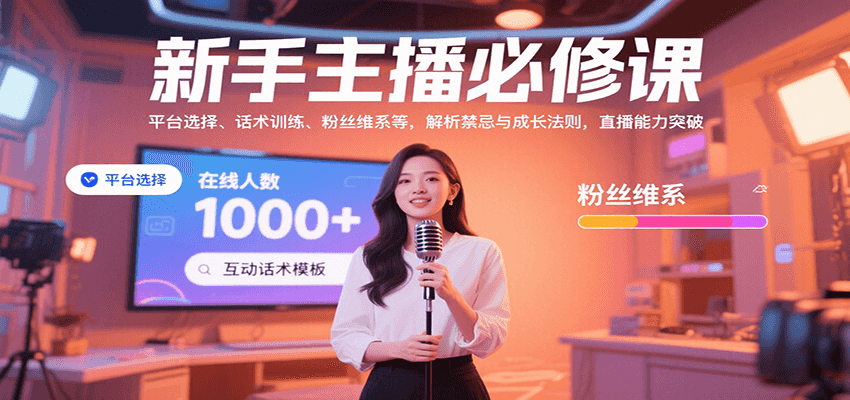 新手主播必修课：平台选择、话术训练、粉丝维系等，解析禁忌与成长法则，突破直播能力-路子网