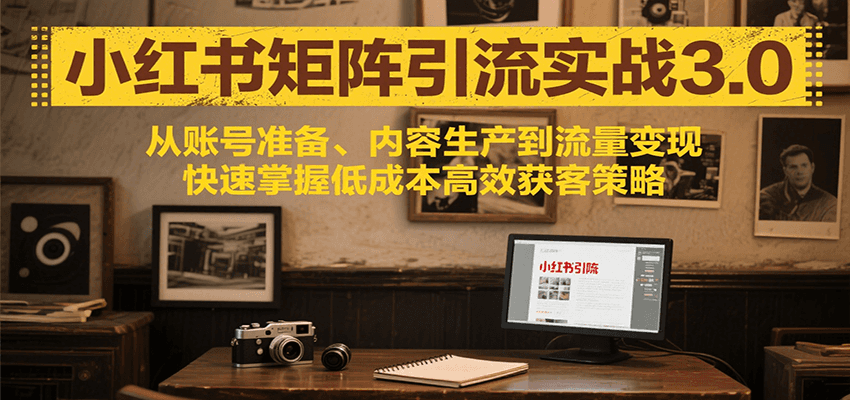 小红书矩阵引流3.0，从账号准备、内容生产到流量变现，快速掌握低成本高效获客策略-路子网