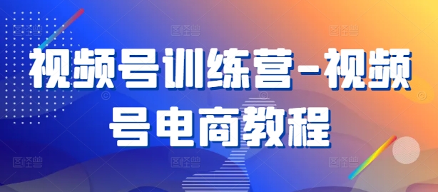 视频号训练营-视频号电商教程-路子网