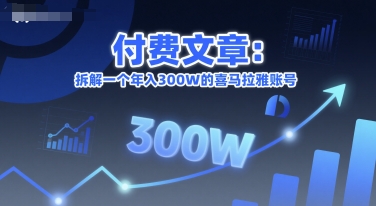 付费文章：拆解一个年入300W的喜马拉雅账号-路子网