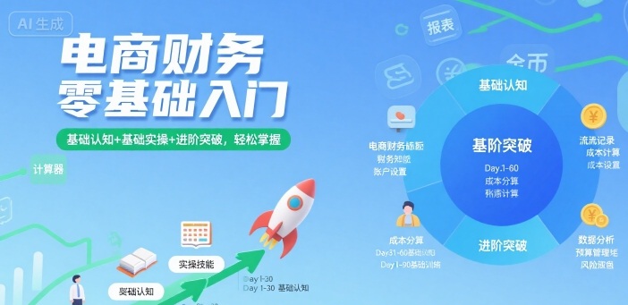 电商财务零基础入门，基础认知+基础实操+进阶突破，轻松掌握-路子网