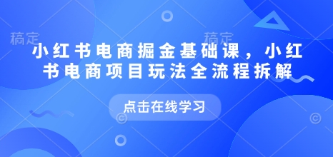 小红书电商掘金课，小红书电商项目玩法全流程拆解(更新5月)-路子网