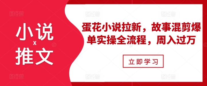小说推文之蛋花小说拉新，故事混剪爆单实操全流程，周入过万-路子网