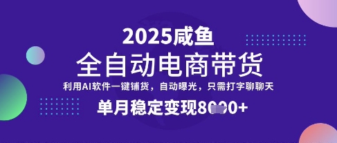 全网首发【闲鱼全自动电商带货】三年磨一剑，一朝露锋芒，单月稳定变现8k+【揭秘】-路子网