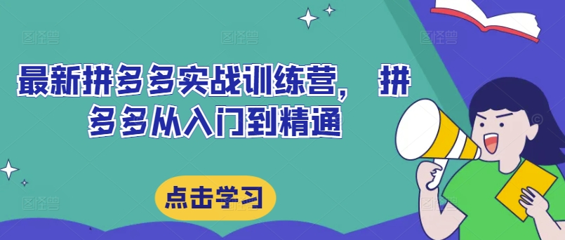 最新拼多多实战训练营， 拼多多从入门到精通-路子网