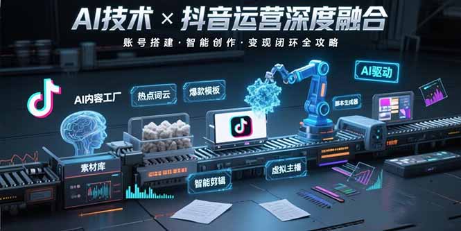 AI技术与抖音运营的深度融合应用：涵盖账号搭建、内容创作、收益变现等-路子网