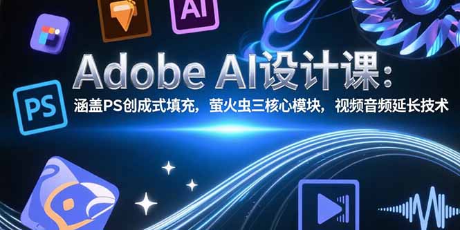 Adobe AI设计课：涵盖PS创成式填充，萤火虫三核心模块，视频音频延长技术-路子网