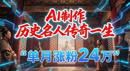 暴力起号！用AI制作历史名人传奇一生，单月涨粉24W，涨粉+变现赛道黑马来了-路子网