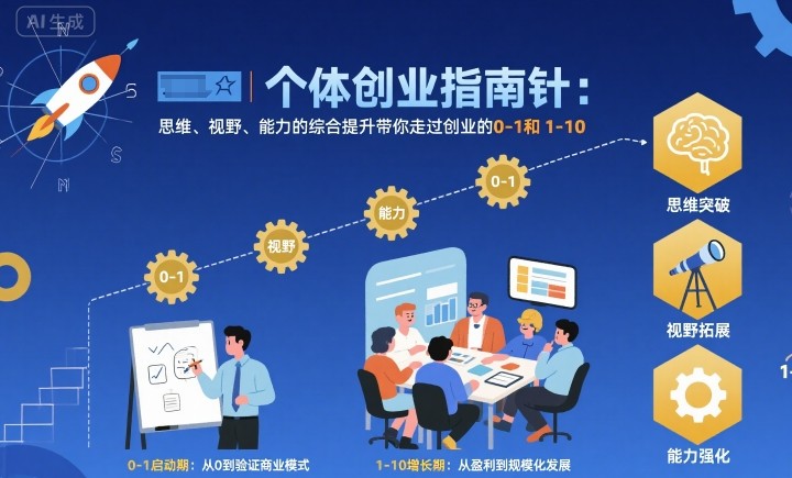 个体创业指南针，思维、视野、能力的综合提升带你走过创业的0-1和1-10【音频】-路子网