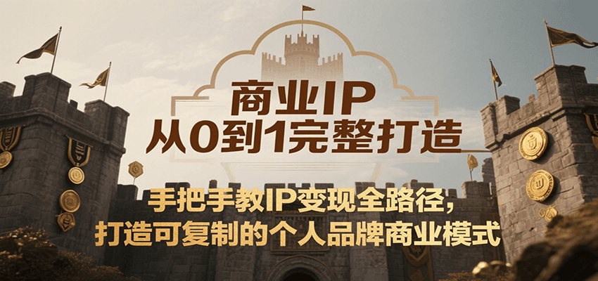 商业IP从0到1完整打造，手把手教IP变现全路径，打造可复制的个人品牌商业模式-路子网