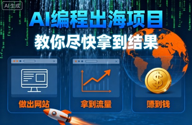 AI编程出海项目，教你尽快拿到结果-做出网站、拿到流量、賺到钱-路子网