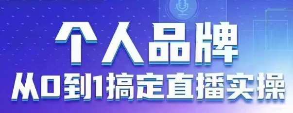 个人品牌：从0到1搞定直播实操，用直播为你的个人品牌赋能，六大实操板块，放大个人影响力-路子网