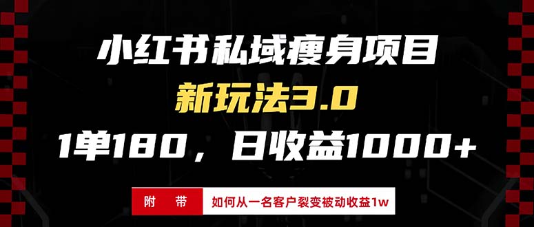小红书瘦身项目3.0模式，新手小白日赚收益1000+(附从一名客户裂变收益…-路子网