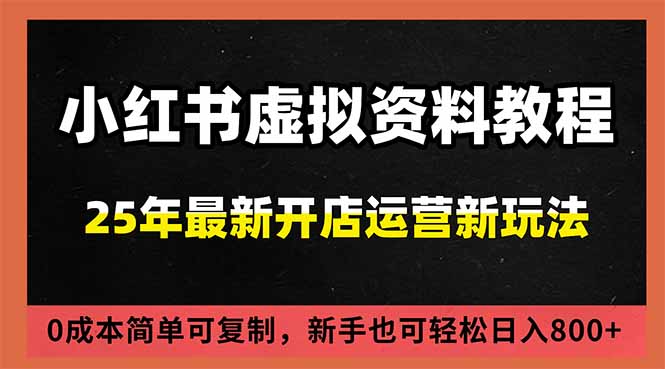 小红书虚拟资料项目：最新搜索流变现玩法，0成本简单可复制，一人多店打法，新手日入800+-路子网