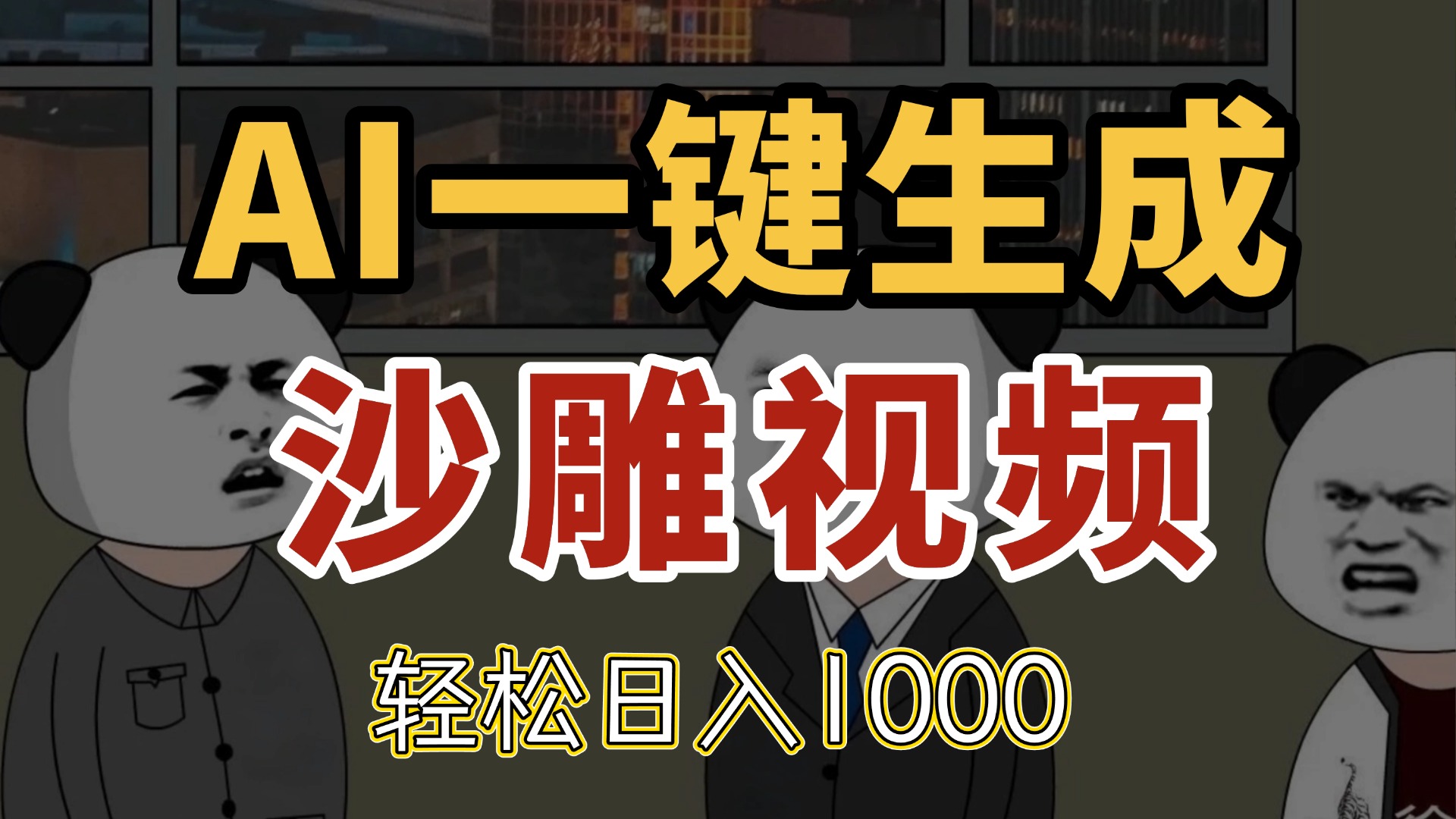 AI一键生成沙雕视频，一条视频千万播放，轻松日入1000-路子网