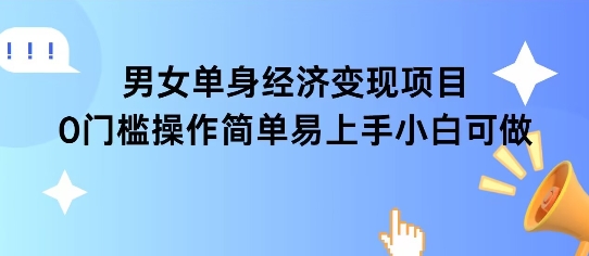 女单身经济项目变现周期长可复购率高日入1k+-路子网