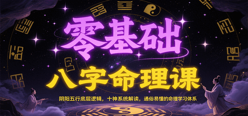 零基础八字命理课：阴阳五行底层逻辑，十神系统解读，通俗易懂的命理学习体系-路子网