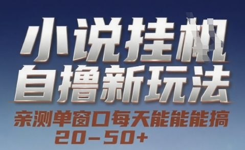 小说自撸新玩法 — 亲测单窗口每天能搞 20-50+，支持矩阵化批量操作【揭秘】-路子网