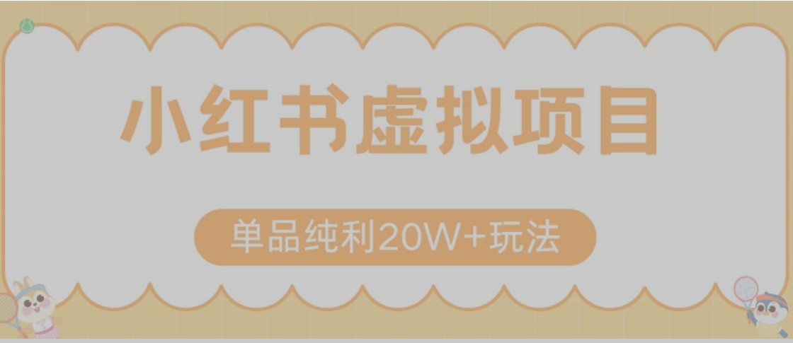 小红书卖虚拟产品，单品纯利20W+玩法分享（节系列课程）-路子网