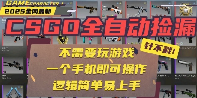 CSGO自动捡漏项目，最新独家玩法，一个手机即可操作，新手小白轻松月入1W+，操作简单易上手【揭秘】-路子网