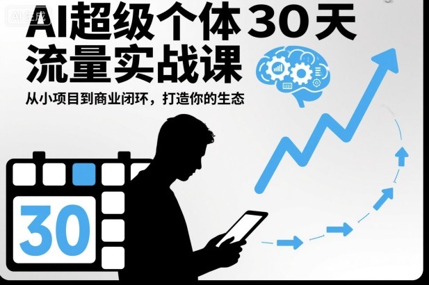AI超级个体30天流量实战课，从小项目到商业闭环，打造你的生态-路子网