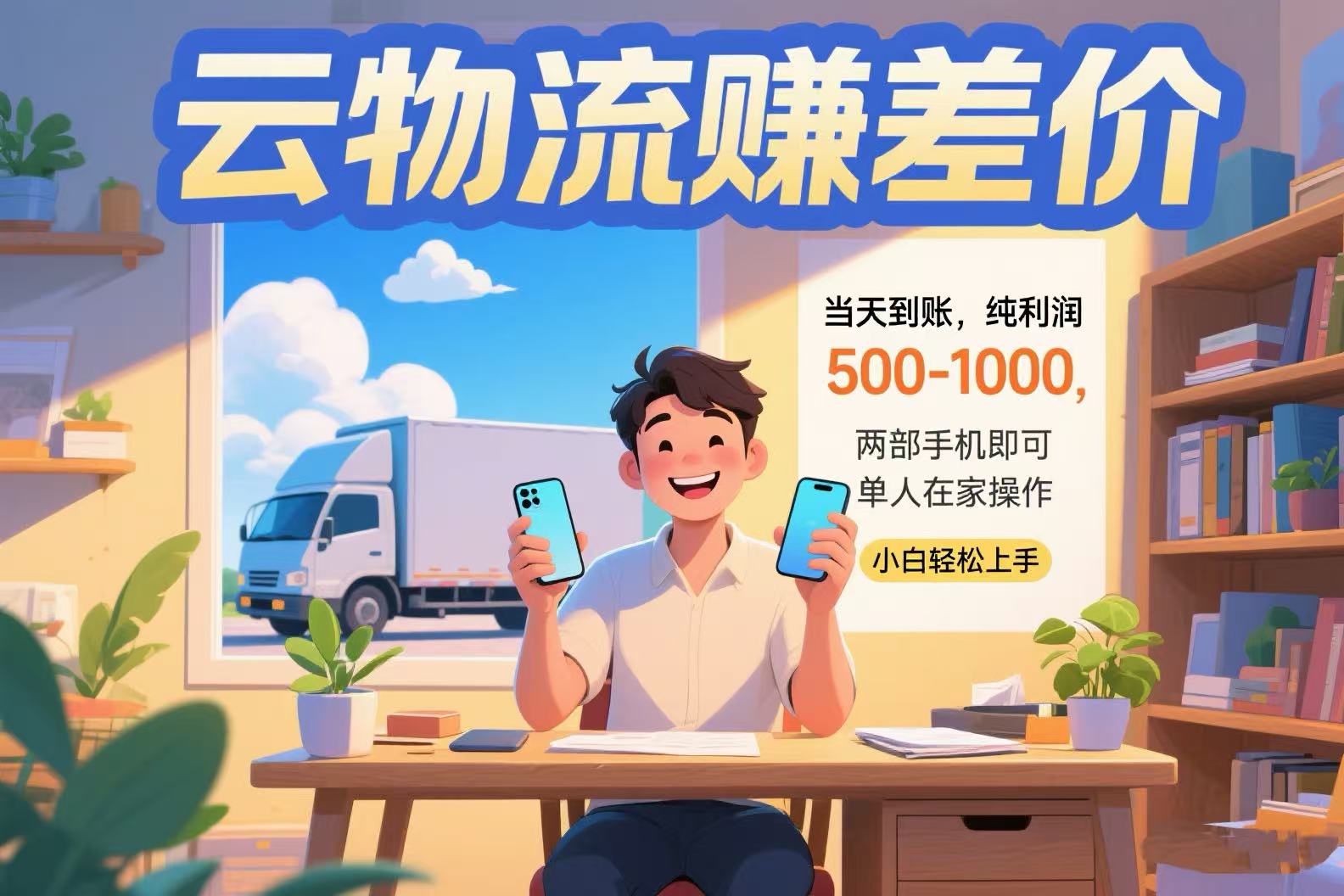 云物流赚差价 当天到账纯利润500-1000 两部手机即可 可单人在家操作 小…-路子网