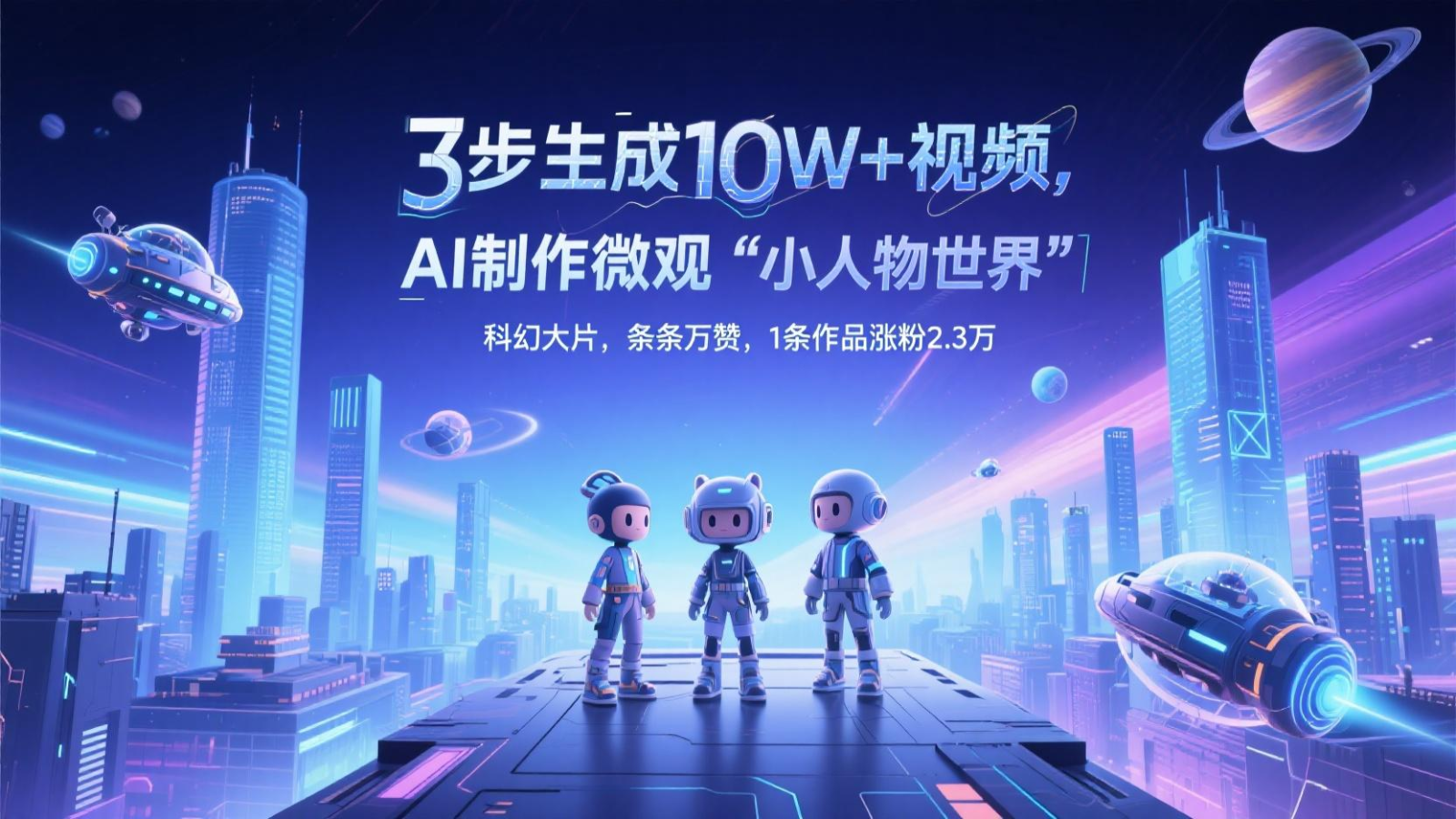 三步生成10W+视频，AI制作微观“小人物世界”科幻大片，条条万赞，1条作品涨粉2.3万-路子网