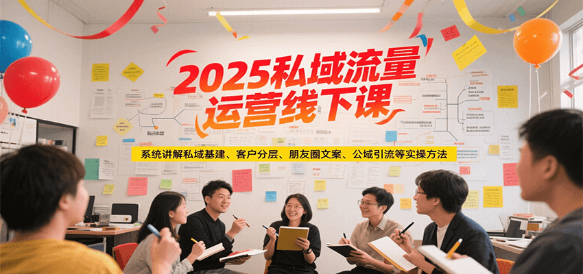 2025私域流量运营线下课，系统讲解私域基建/客户分层/朋友圈文案/公域引流等实操方法-路子网