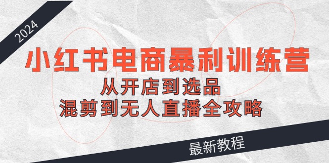 2024小红书电商暴利训练营：从开店到选品，混剪到无人直播全攻略-搞薯条网-路子网