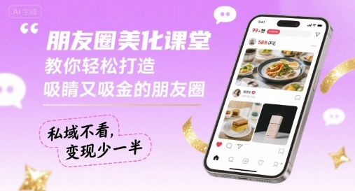朋友圈美化课堂，教你轻松打造，吸睛又吸金的朋友圈，私域不看，变现少一半-路子网