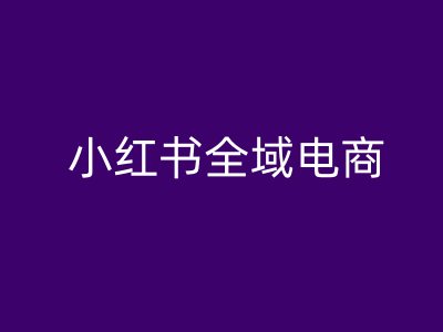 小红书全域电商，小红书电商教程-路子网