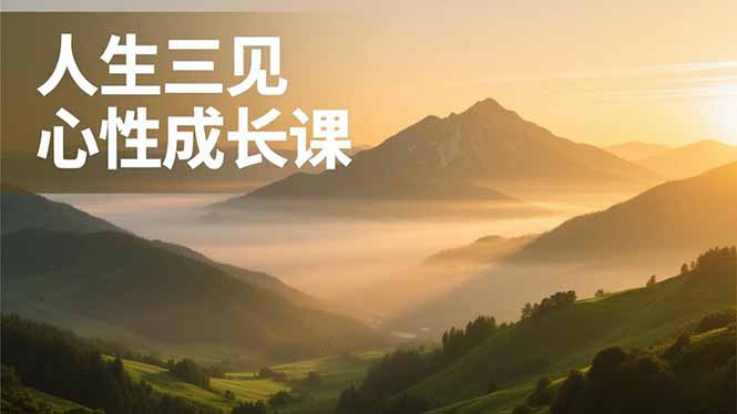 人生三见心性成长课，见天地众生自己，搞透人性安顿身心，活出清晰自我，内在富足无价-路子网