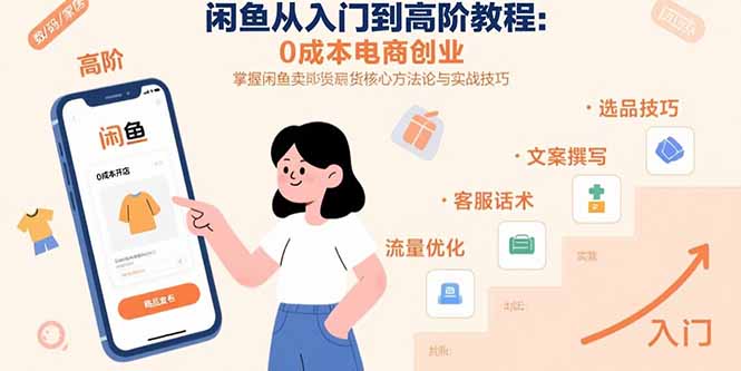 闲鱼从入门到高阶教程：0成本电商创业，掌握闲鱼卖货核心方法论与实战技巧-路子网