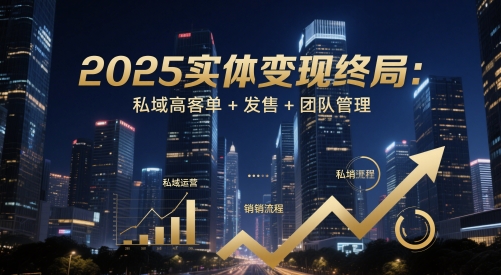 2025实体变现终局：私域高客单+发售+团队管理-路子网