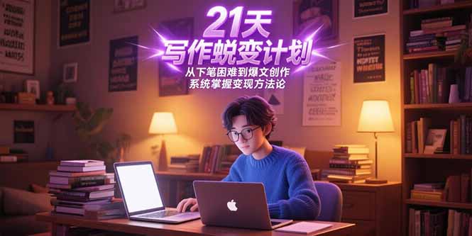 21天写作蜕变计划，从下笔困难到爆文创作，系统掌握变现方法论-路子网