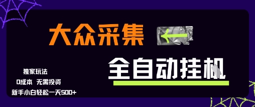 大众采集全自动玩法，新手小白轻松一天5张+，操作简单零成本【揭秘】-路子网