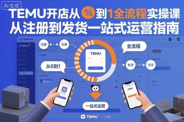 TEMU开店从0到1全流程实操课，从注册到发货一站式运营指南-路子网