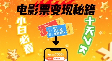 小白必看！卖电影票项目，零投入无门槛谁都能做，十天到手 7k，照做就行【揭秘】-路子网