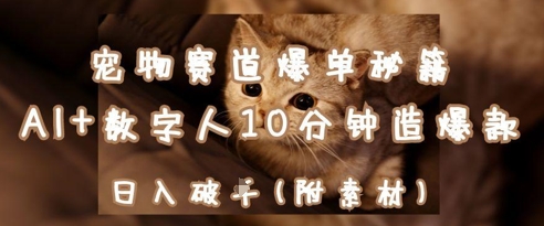 宠物赛道爆单秘籍：AI+数字人10分钟造爆款，日入1k-路子网