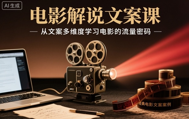 电影解说文案课，从文案多维度学习电影的流量密码-路子网