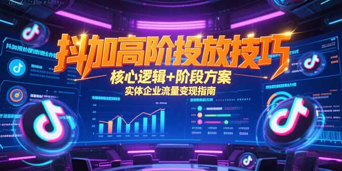 抖加高阶投放技巧，核心逻辑+阶段方案，实体企业流量变现指南-路子网
