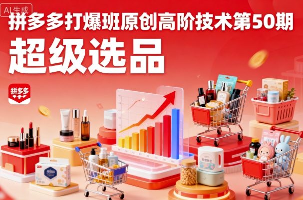 拼多多打爆班原创高阶技术第50期，超级选品-路子网